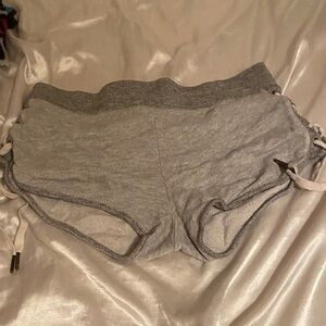 Gray Lace-Up Shorts